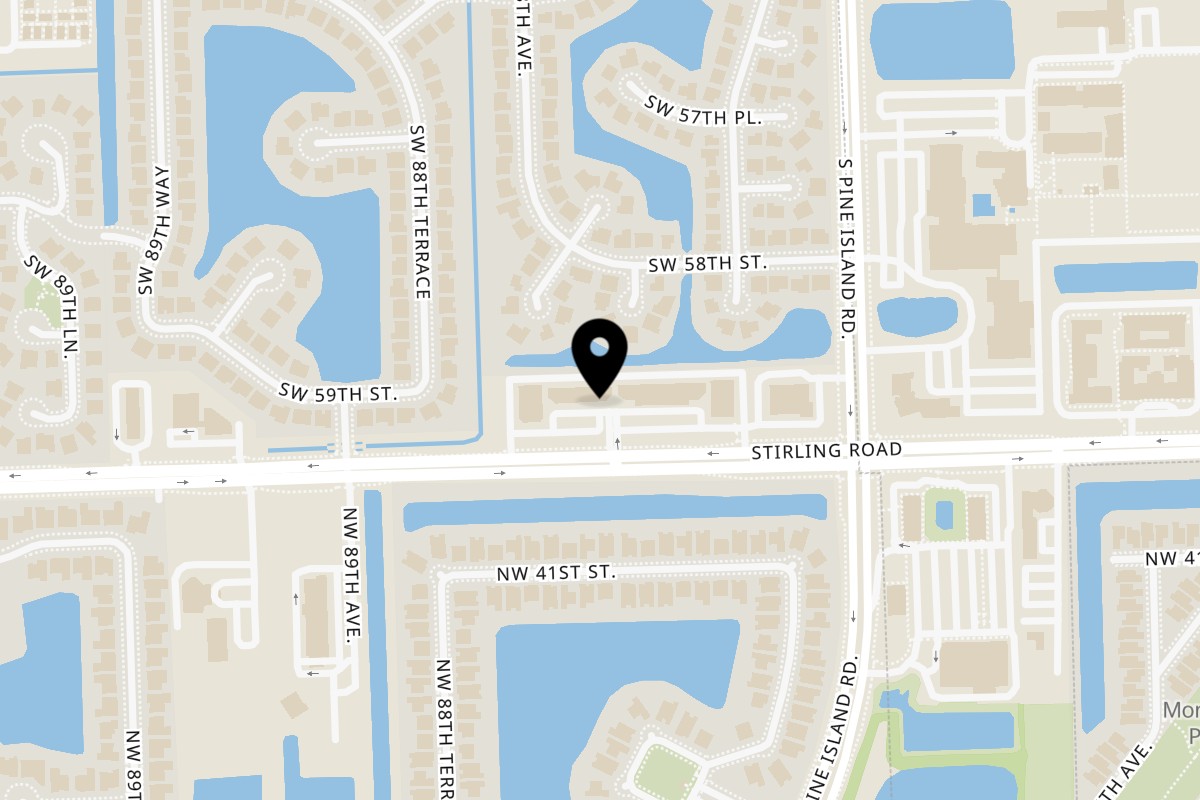 Map showing the location of Vegan Tierra Cooper City on 8755 Stirling Rd in Cooper City